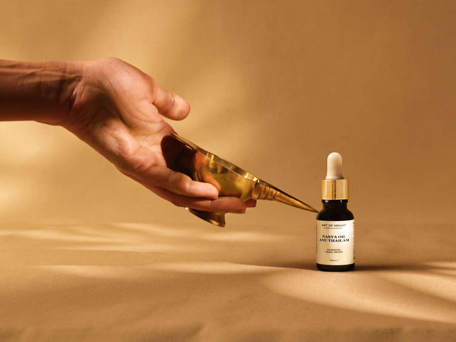 Óleo nasal Anu Thailam com taça ritual Kansa para contas profissionais Shop Ayurveda EU